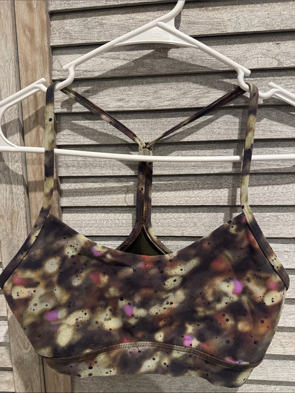 Lululemon Women’s Camouflage Print Sports Bralette - Olive & Black